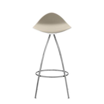STUA Onda Swivel Bar Stool - Height 66cm-White/Stone-Chrome - Clearance
